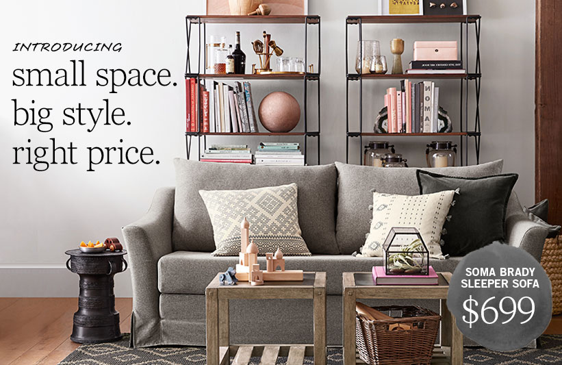 Small Spaces Pottery Barn small space. big style. right price. - Small Spaces Pottery Barn