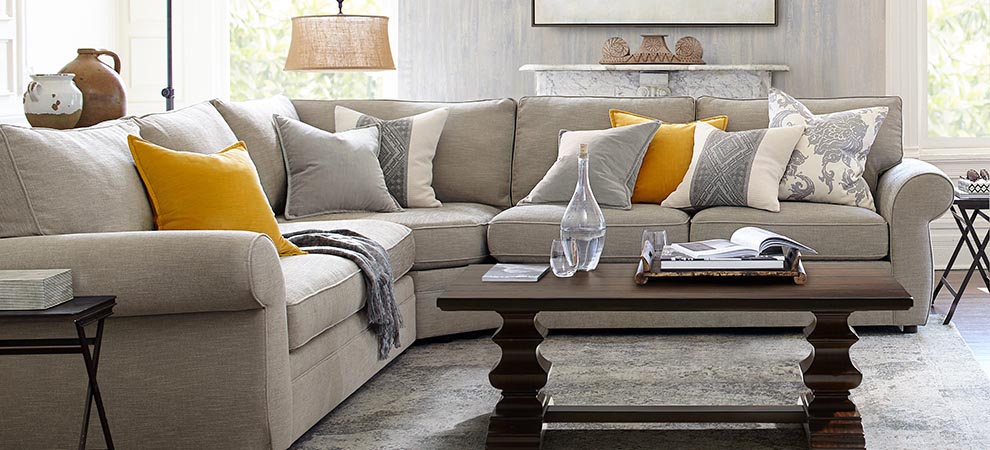 Pearce Sectional Classic Living Room | Pottery Barn
