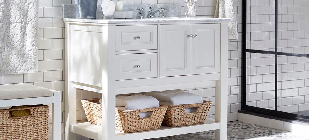 Classic Asymmetrical Master Bathroom | Bathroom Ideas | Pottery Barn