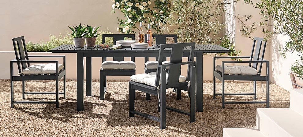 Indio Slate Metal Outdoor Dining Indio Slate Metal Outdoor Dining