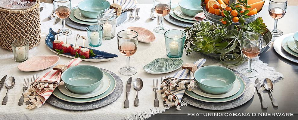 Outdoor Dinnerware Sets Melamine Pottery Barn Cabana Dinnerware