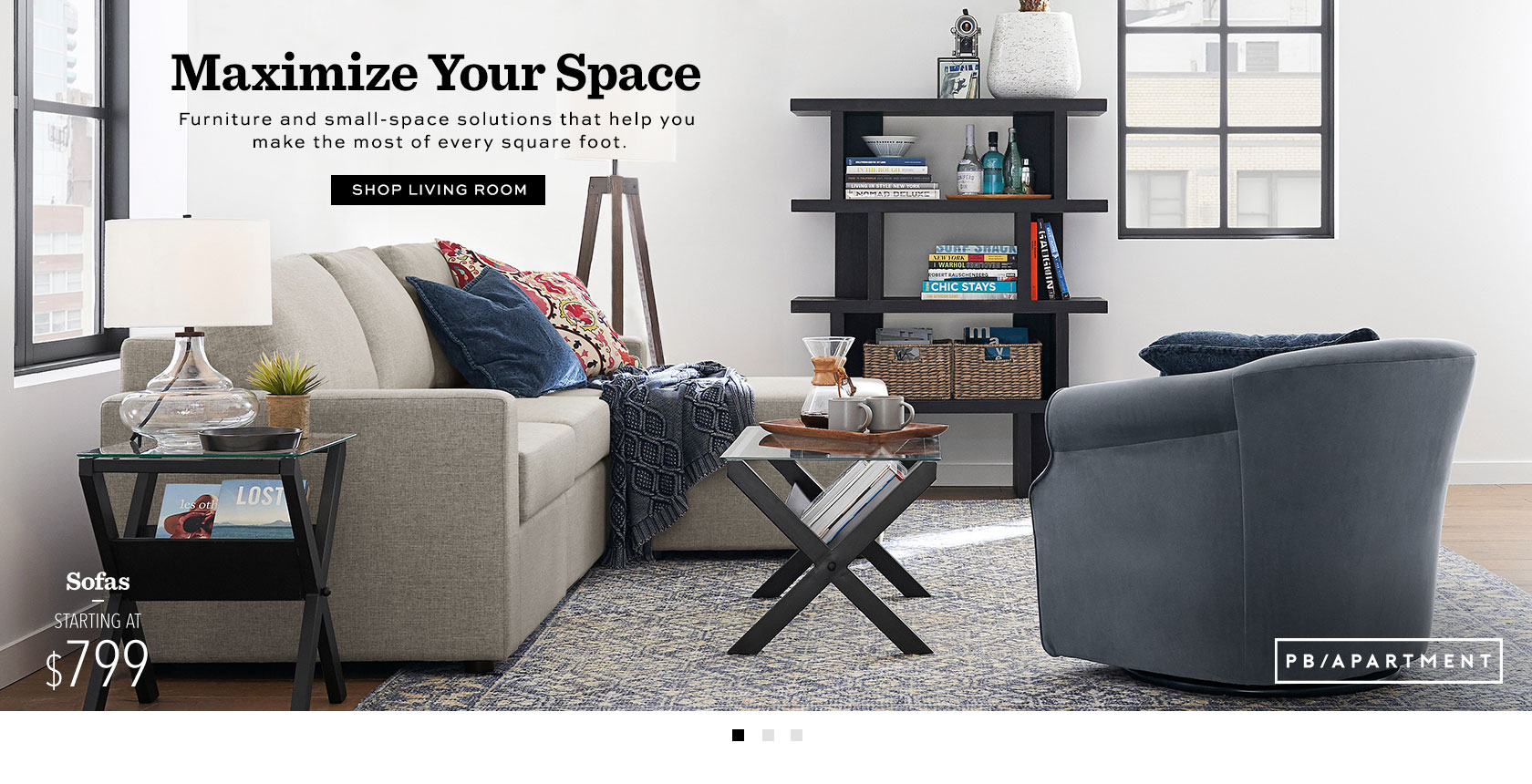 Furniture For Apartments Small Es Pottery Barn