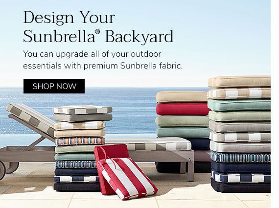 Indoor Sunbrella Fabric Cushions Furniture Pottery Barn Design Your Sunbrella Backyard