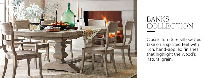 Banks Dining Collection Wood Furniture Pottery Barn