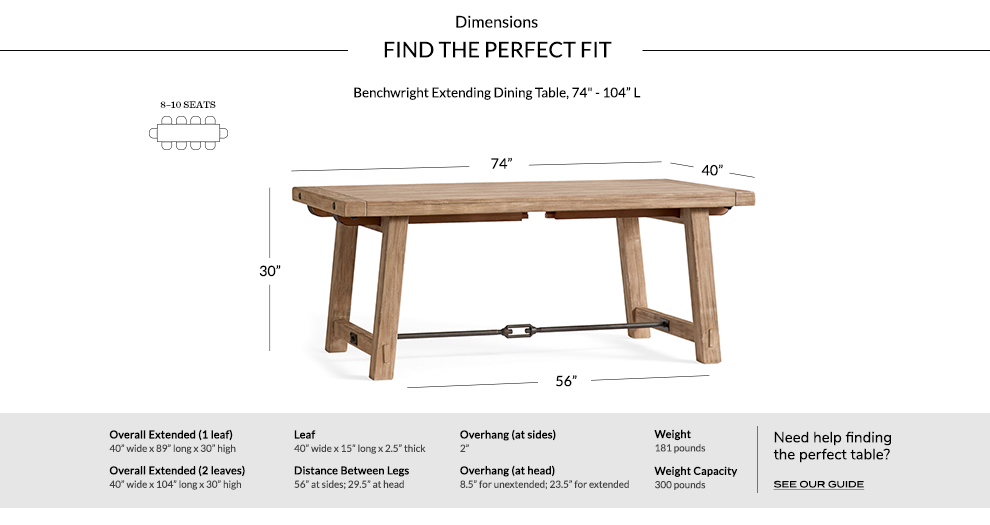 Benchwright Extending Dining Table, Alfresco Brown Pottery Barn