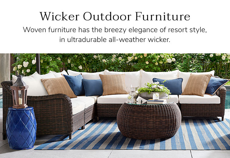 Wicker Tables Wicker Outdoor Patio Furniture Pottery Barn