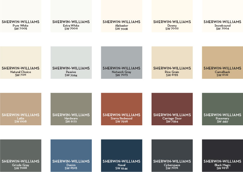 Sherwin Williams Color Chart 2018