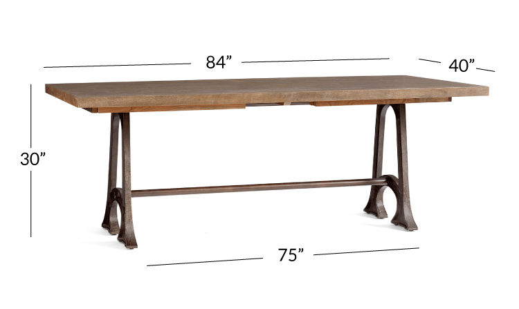 Weathered Industrial Extending Dining Table