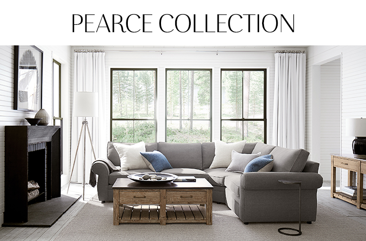 Pearce Fabric Sofa Sectional Collection Pottery Barn