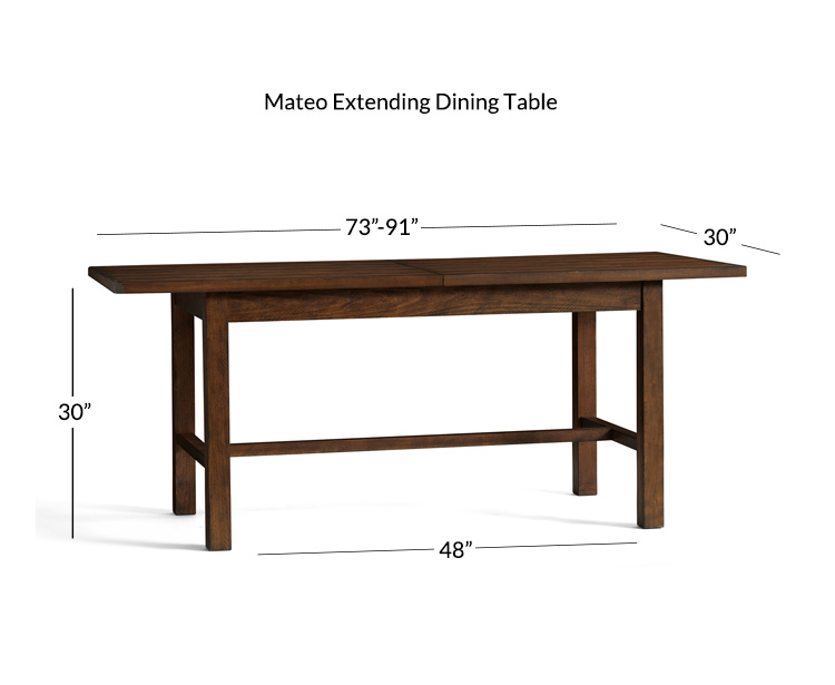 Mateo Extending Dining Table Pottery Barn