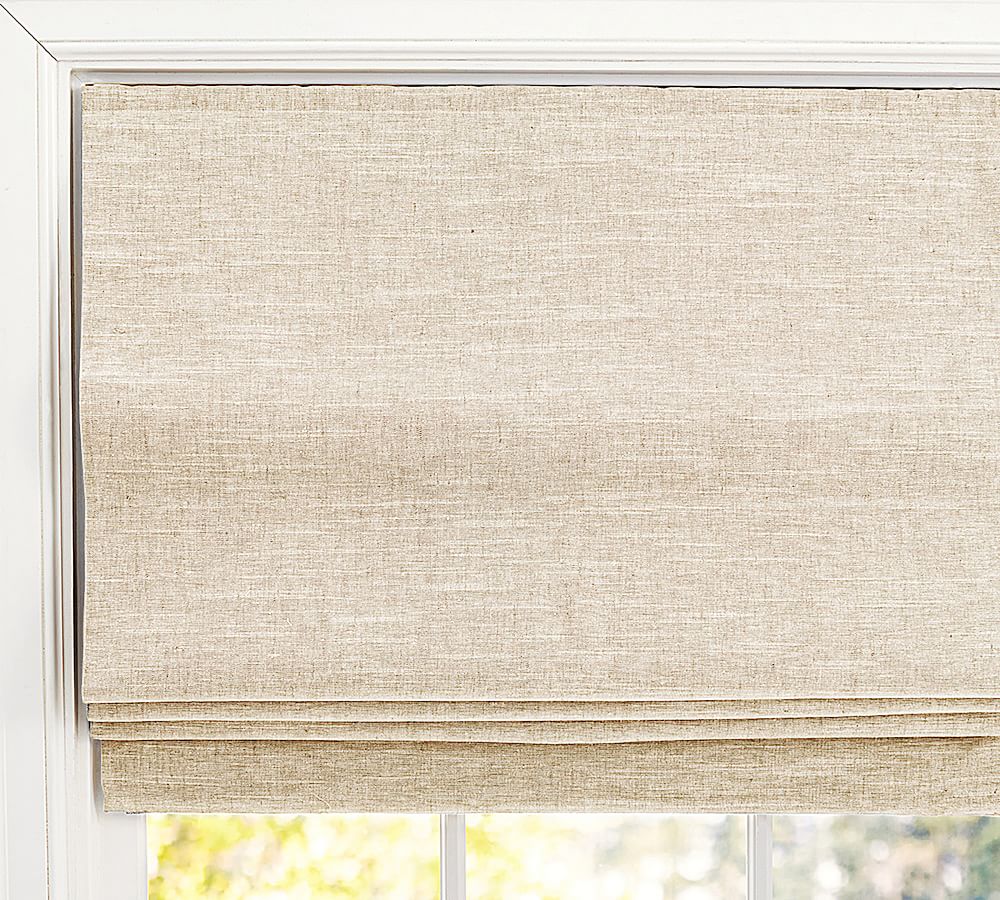 Online Designer Home/Small Office Custom Emery Linen/Cotton Cordless Roman Shade, 35 x 66