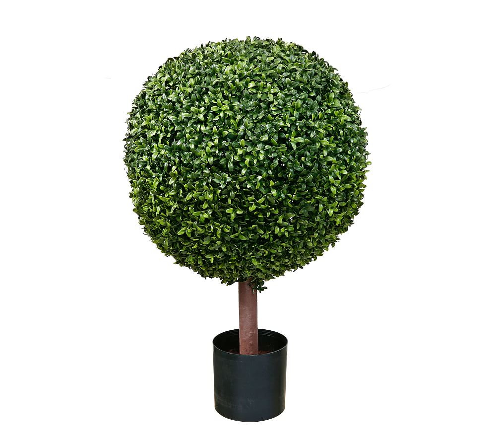 Online Designer Patio Faux Boxwood Single Ball Topiary Tree - 33