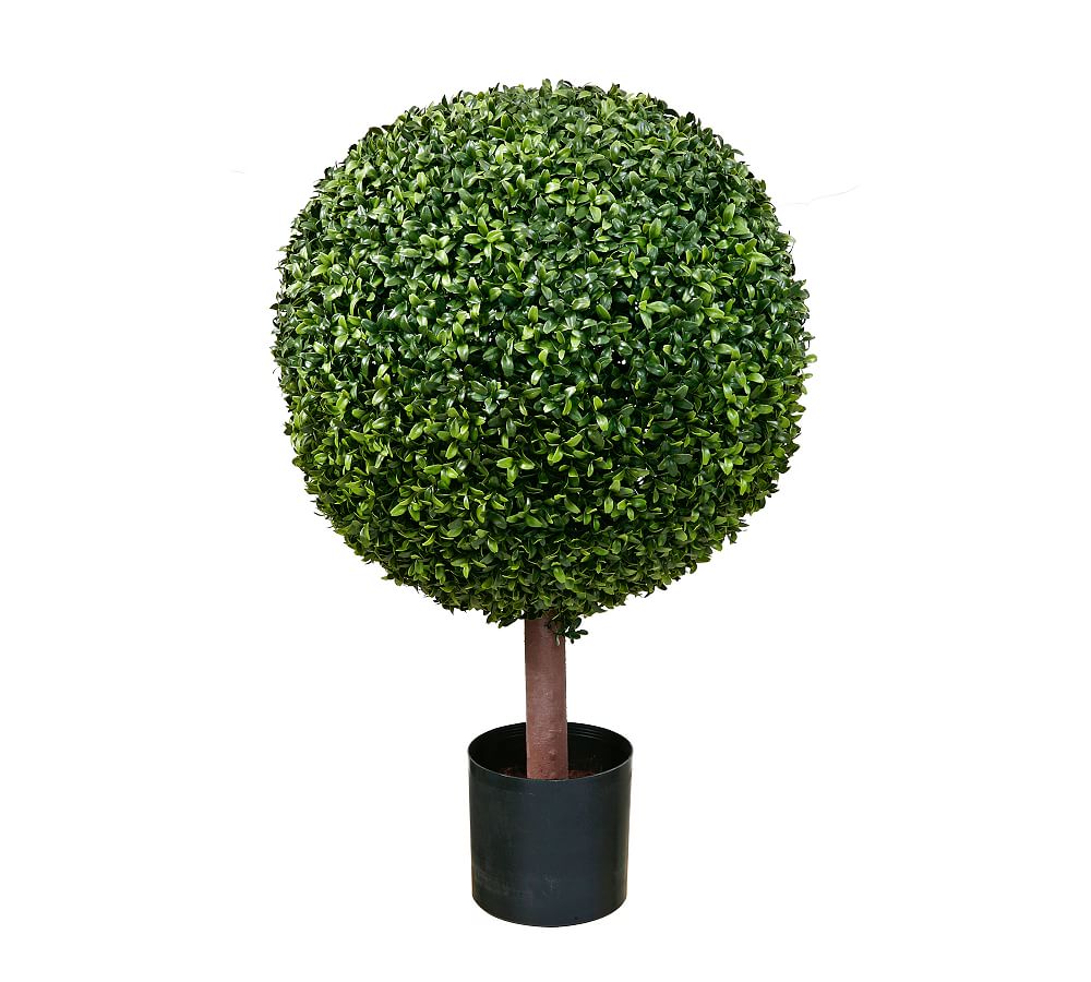 Online Designer Patio Faux Boxwood Single Ball Topiary Tree - 33