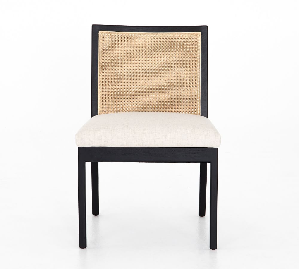 Online Designer Dining Room Lisbon Cane Dining Chair, Brushed Ebony