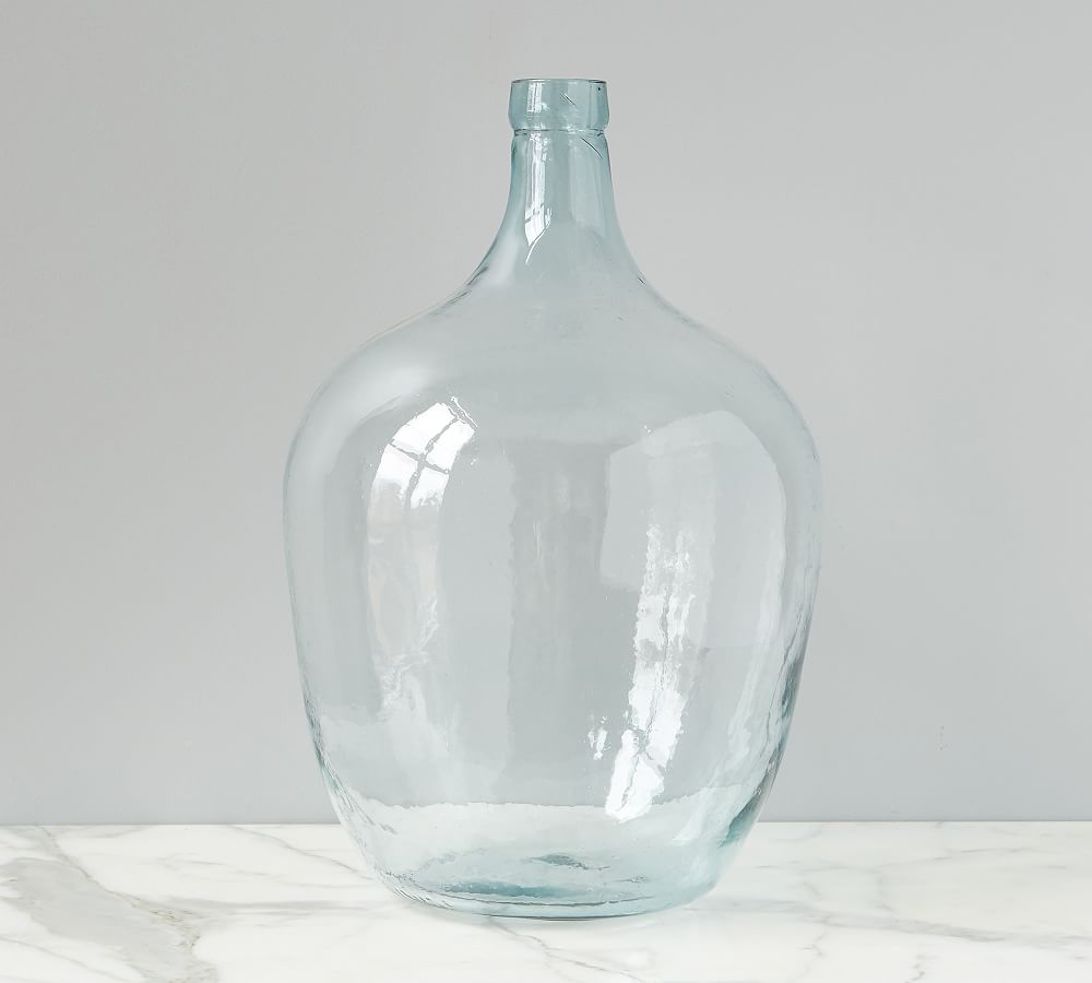 Online Designer Home/Small Office Recycled Glass Demijohn Vase, Clear, 30L