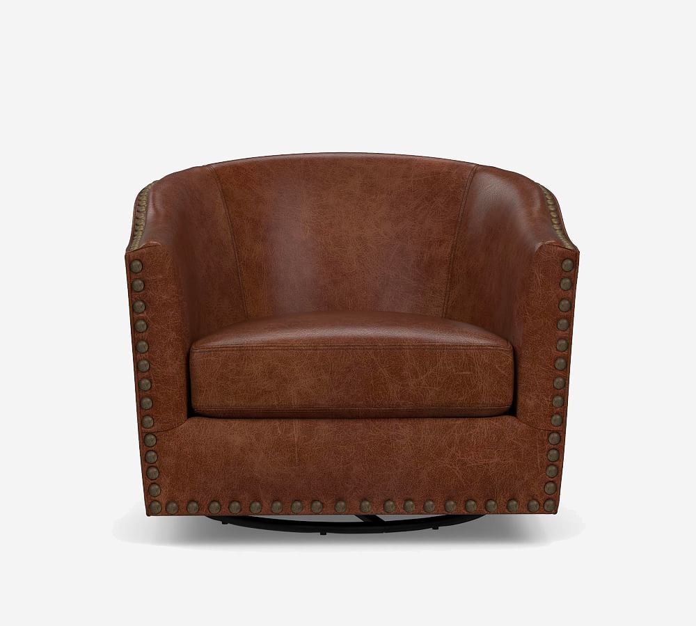 Harlow Leather Swivel Armchair