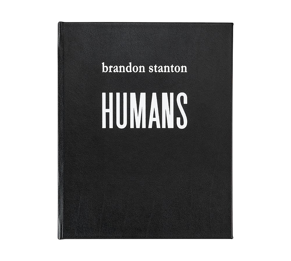 Online Designer Kitchen Leather Humans Coffee Table Book, Black