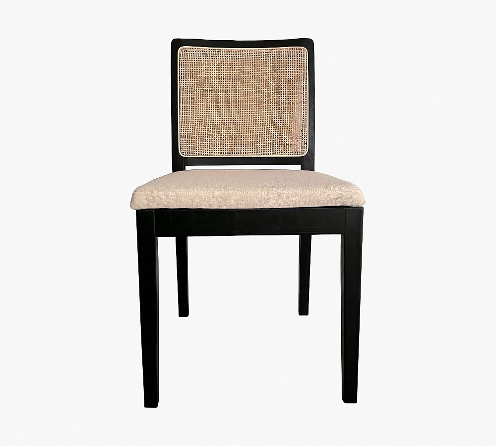 Online Designer Kitchen Axl Upholstered Cane Dining Chair, Black
