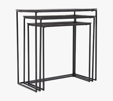 Online Designer Combined Living/Dining Ophelia Metal Nesting Tables, Black