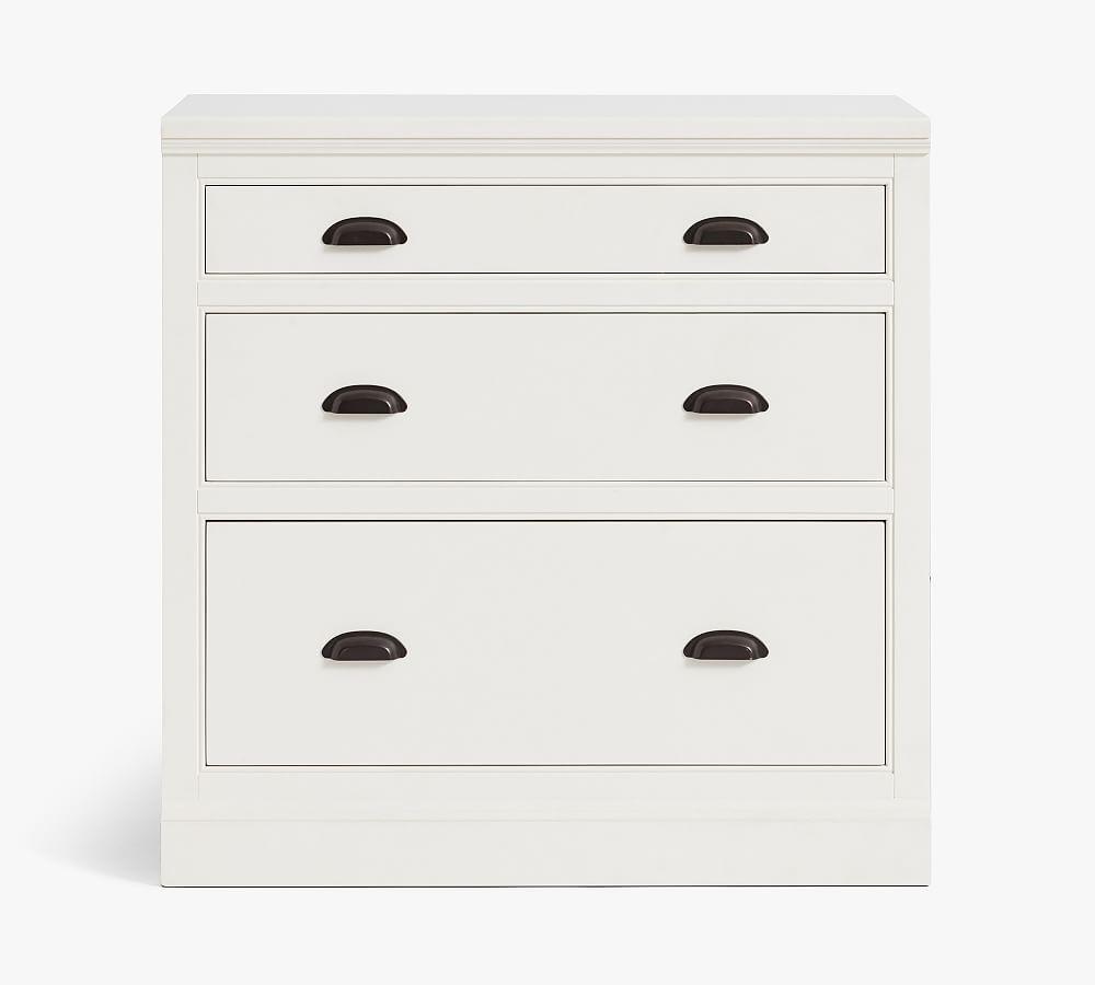 Online Designer Bedroom Aubrey 3-Drawer Lateral File Cabinet, Dutch White