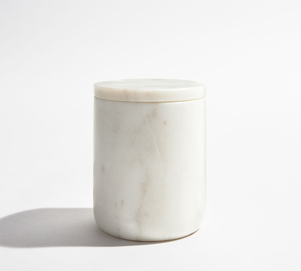 Online Designer Bathroom Frost Handcrafted Marble Medium Canister