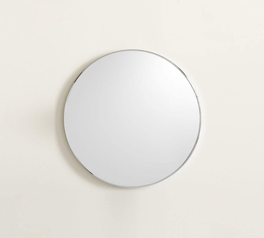 Online Designer Bathroom OPEN BOX Chrome Linden Round Mirror, 19