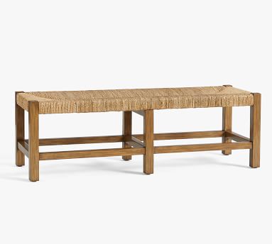 Online Designer Bedroom Malibu Woven Backless Bench, Honey, 52