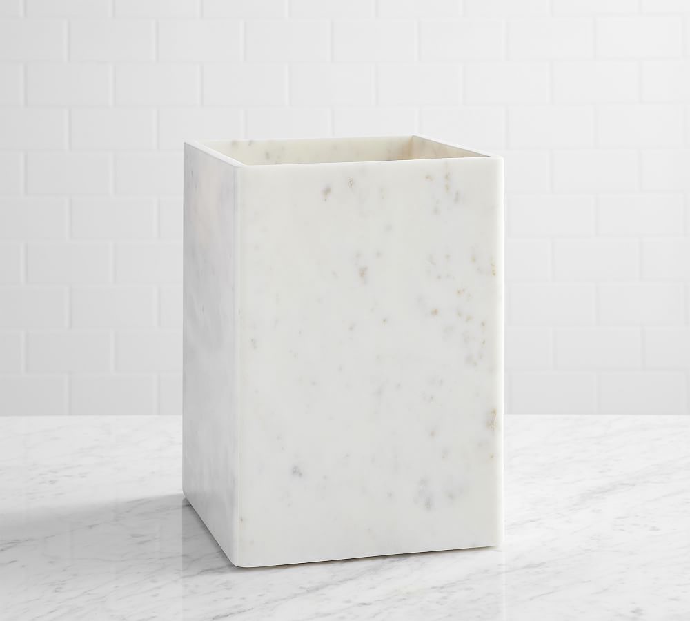 Online Designer Bathroom Frost Handcrafted Marble Trash Can