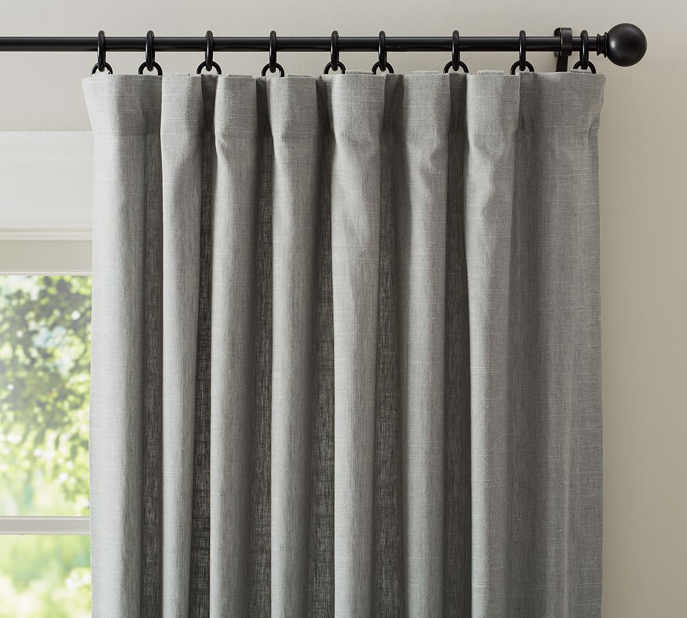 Online Designer Bedroom Emery Linen/Cotton Rod Pocket Curtain, 100 x 96