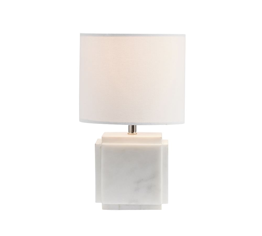 Online Designer Bedroom Amara Marble Table Lamp, Small, White