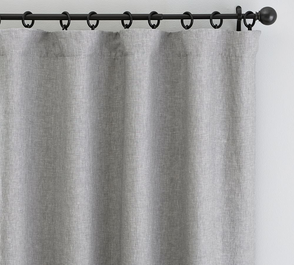 Online Designer Other Custom Belgian Flax Linen Curtain, Flagstone, 108 x 126