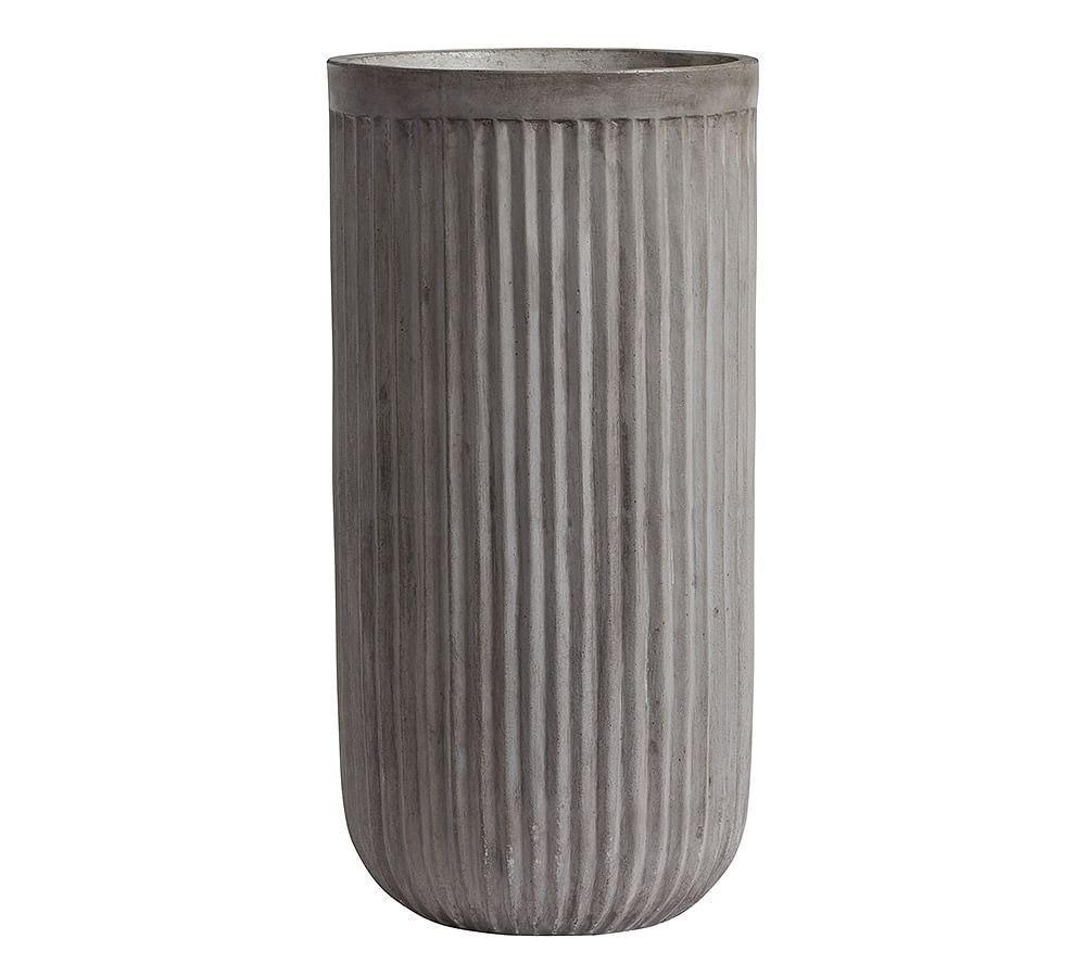 Online Designer Other Concrete Fluted Planter, Grey, 15.75