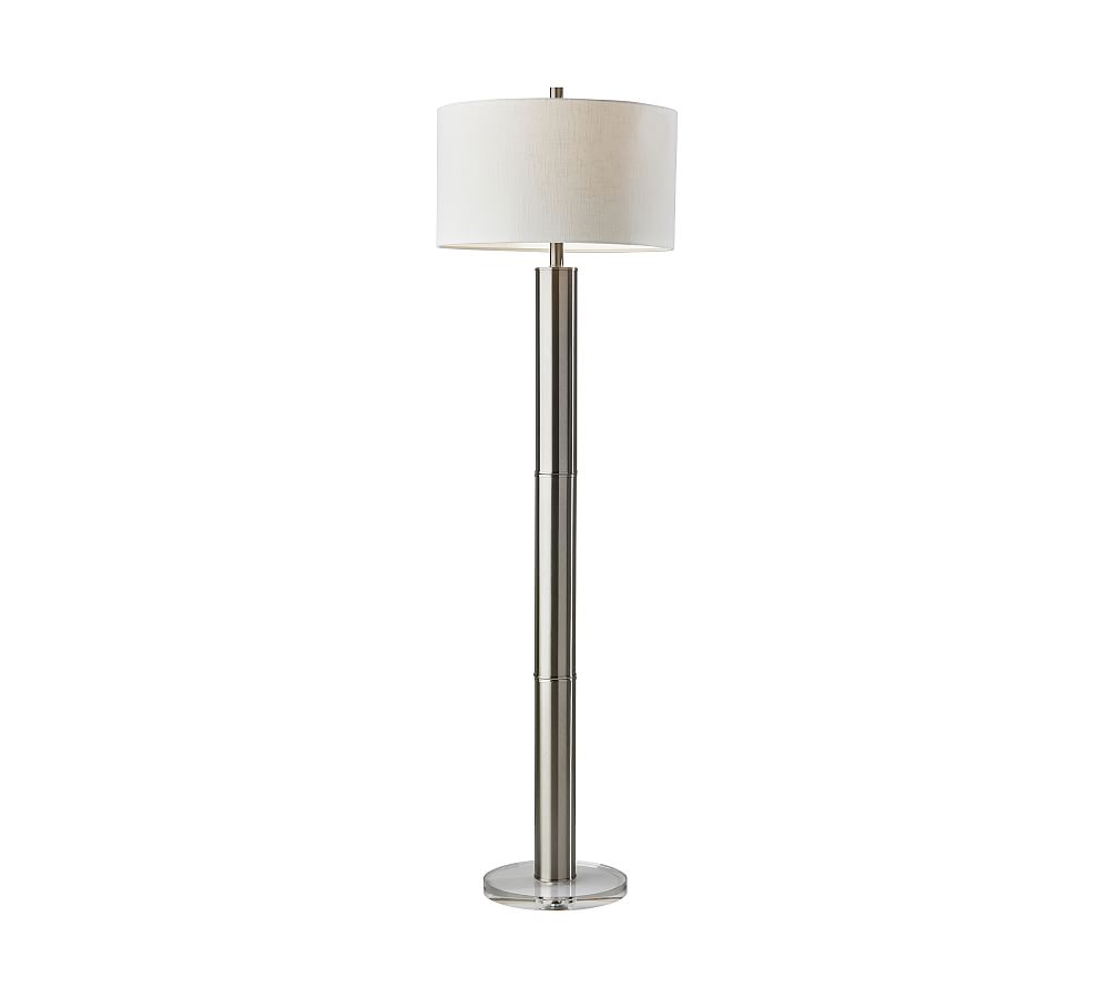 Online Designer Combined Living/Dining Franz Metal Floor Lamp, Brushed Steel