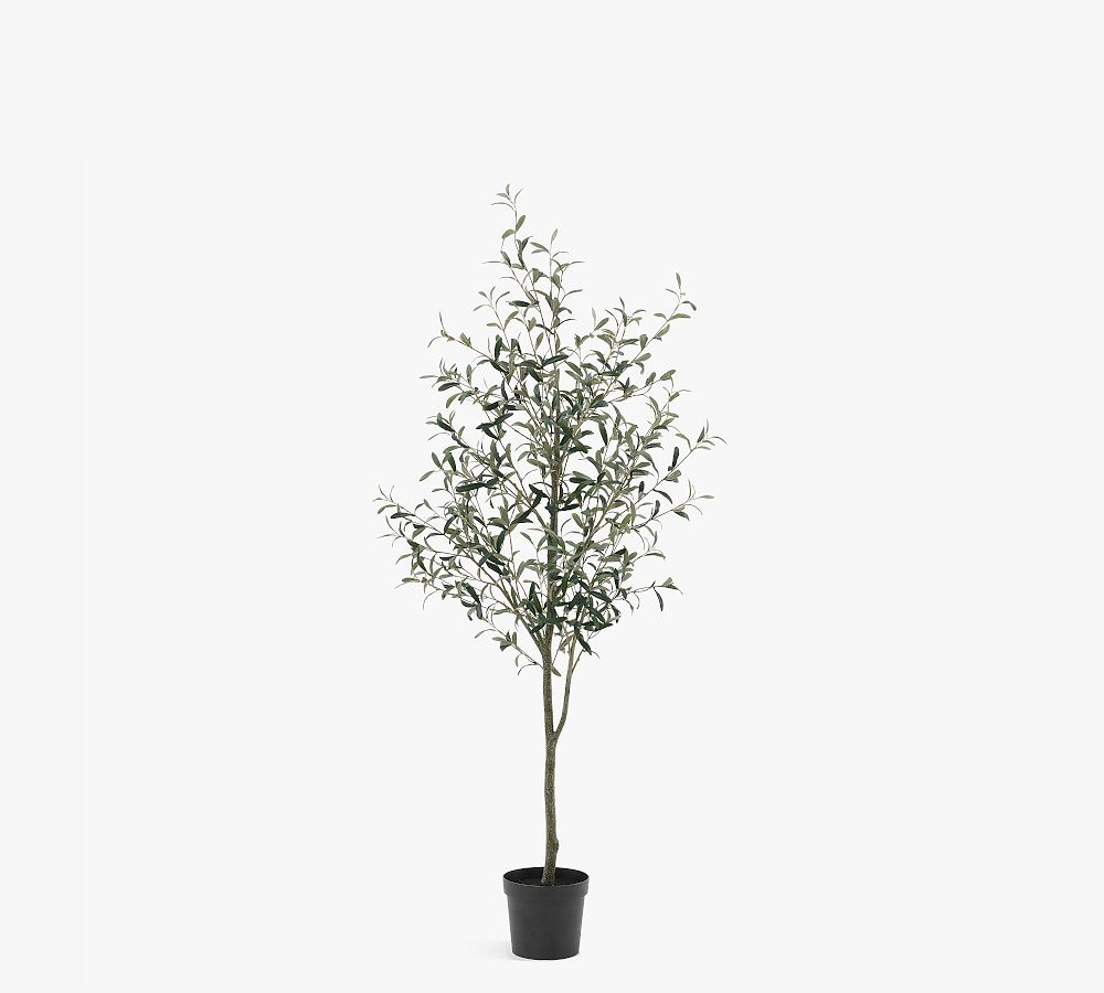 Online Designer Bedroom Faux Potted Olive Tree, 6', Green