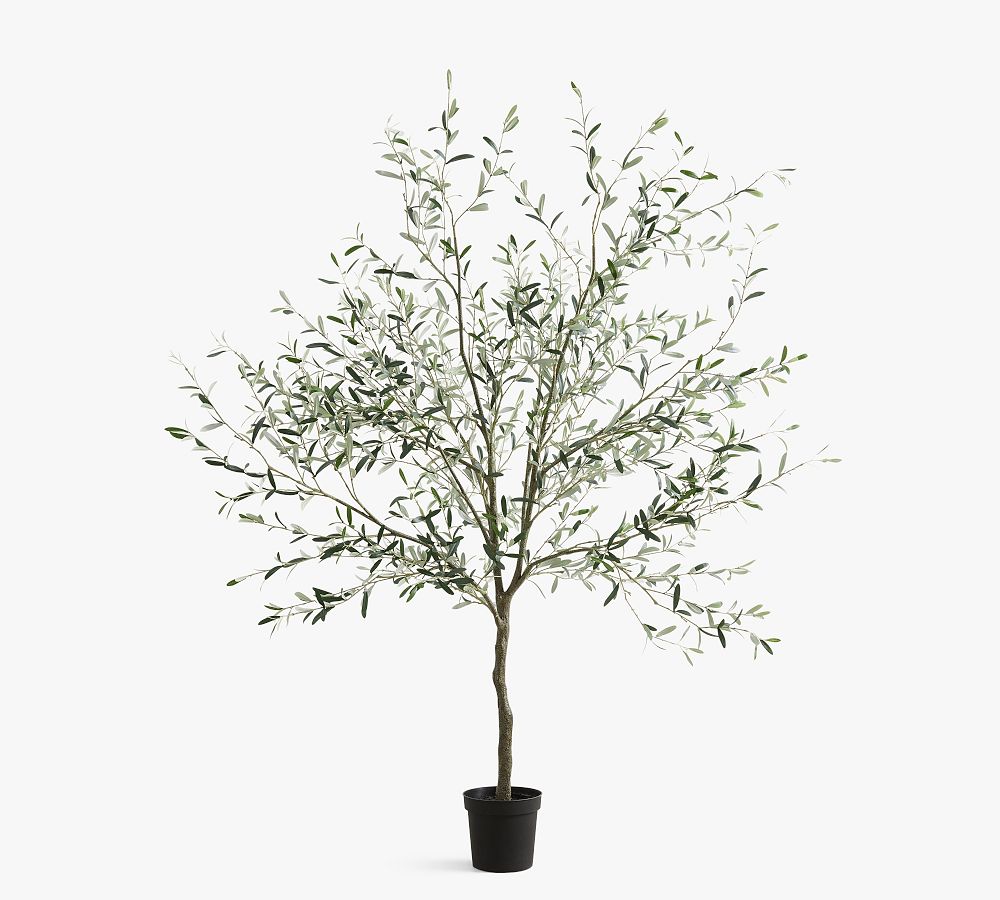 Online Designer Bedroom Faux Potted Olive Tree, 8', Green