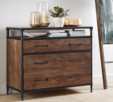 black dresser pottery barn Glenview Modern Classic 9 Drawer Low Dresser
