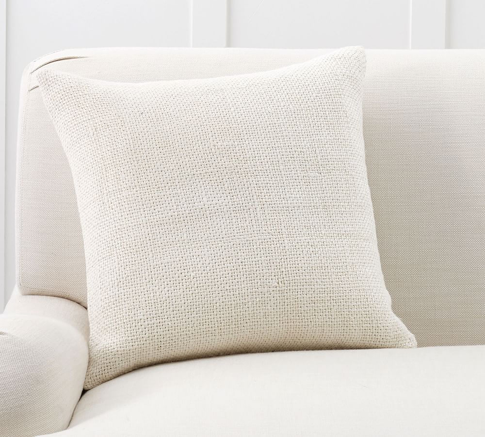 Online Designer Combined Living/Dining Faye Linen Textured Throw Pillow Cover, 20