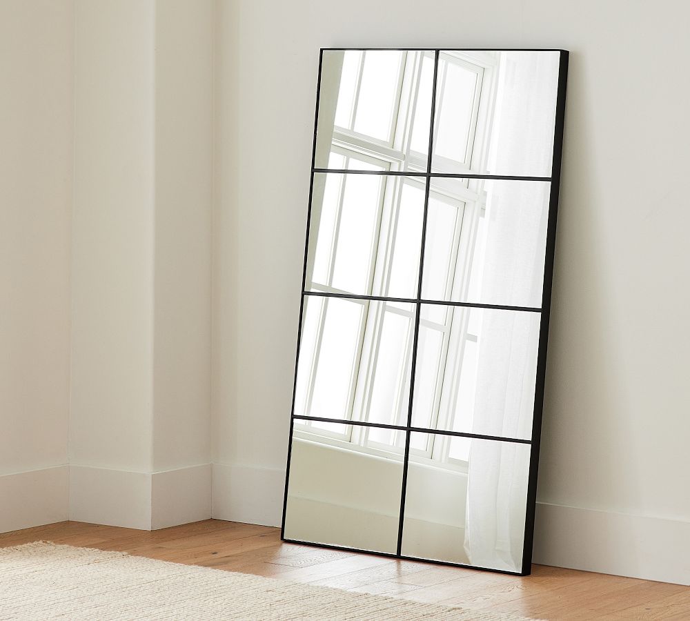 Online Designer Bedroom Paned Mirror Black 36