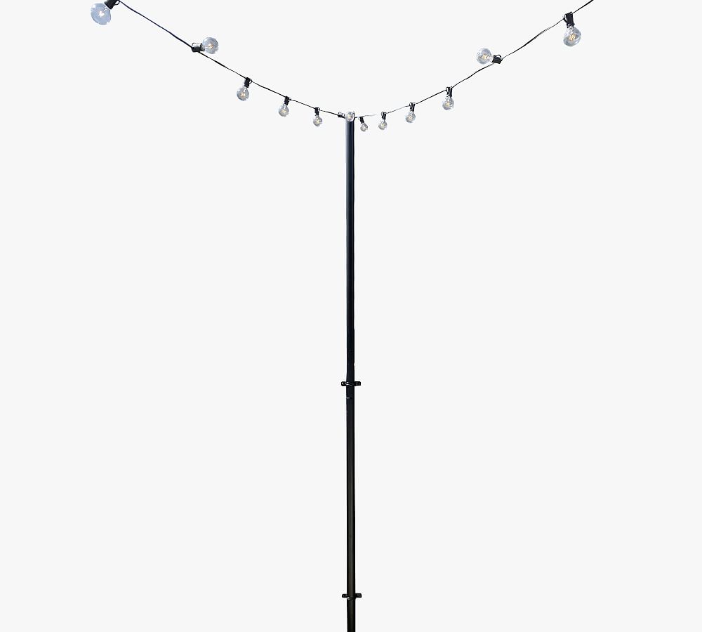 Online Designer Patio Bistro Wall Mounted String Lights Stand, 9.5'H