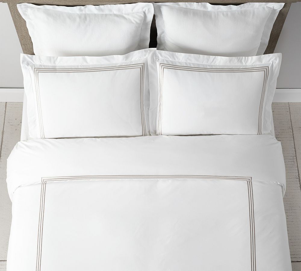 Online Designer Bedroom Grand Organic Percale Duvet Cover, King/Cal. King, Simply Taupe
