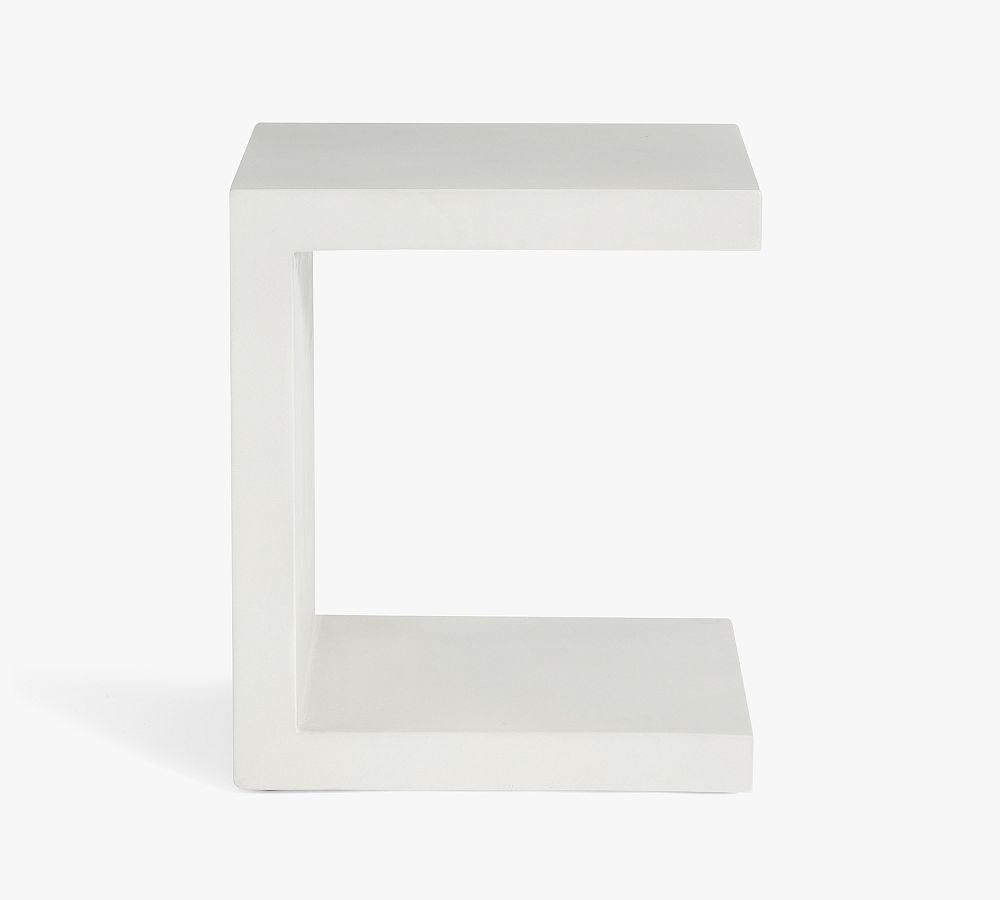 Online Designer Bedroom Pomona Concrete C-Table, White Speckle