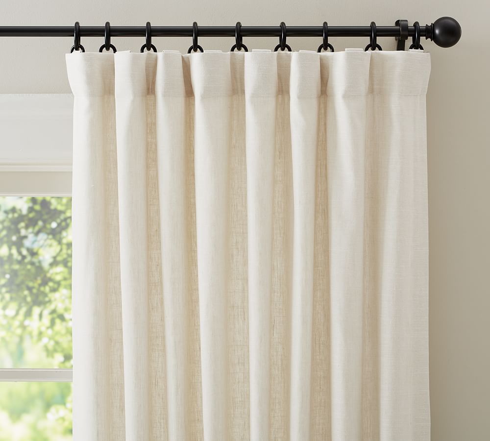 Online Designer Kitchen Emery Linen/Cotton Rod Pocket Curtain, 100 x 108
