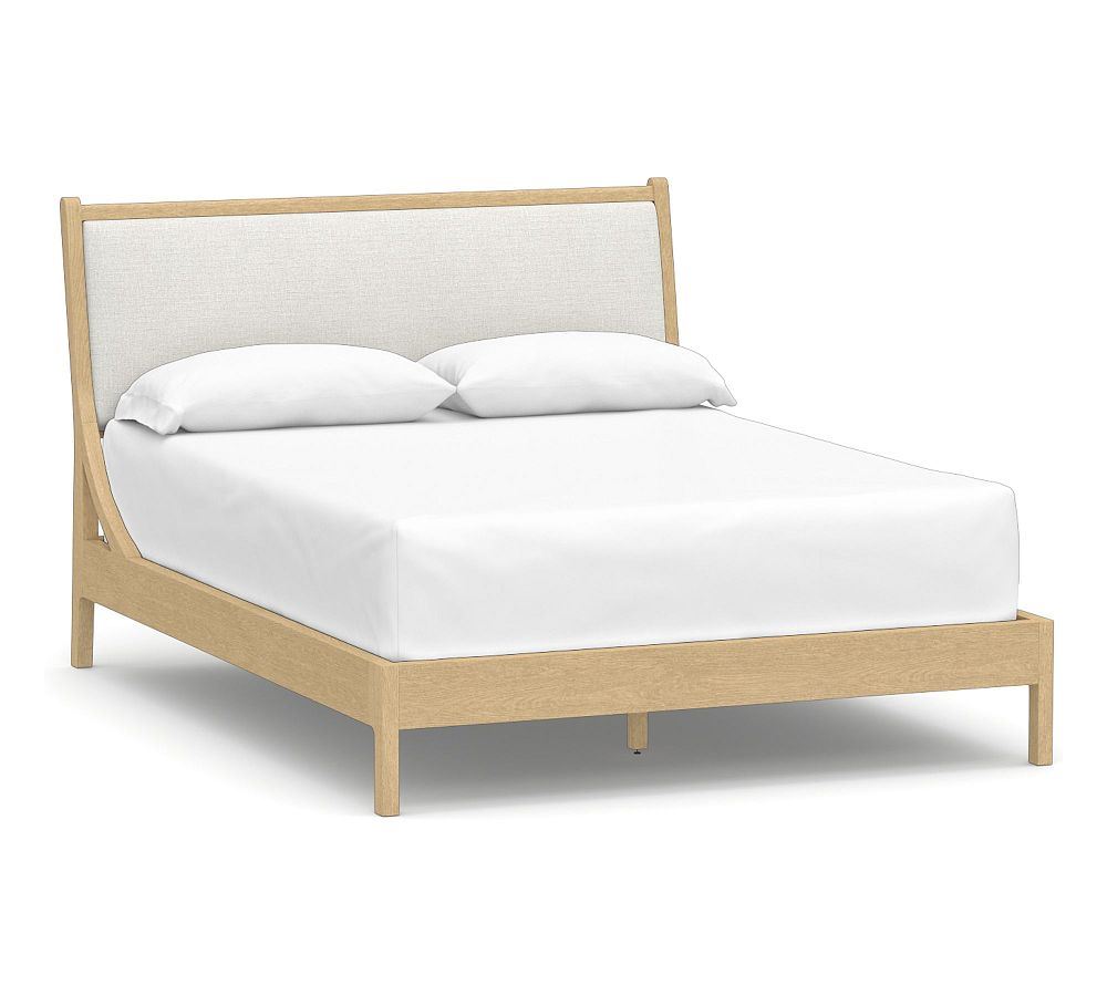 Lyell Upholstered Bed, Queen, Basketweave Slub Ivory