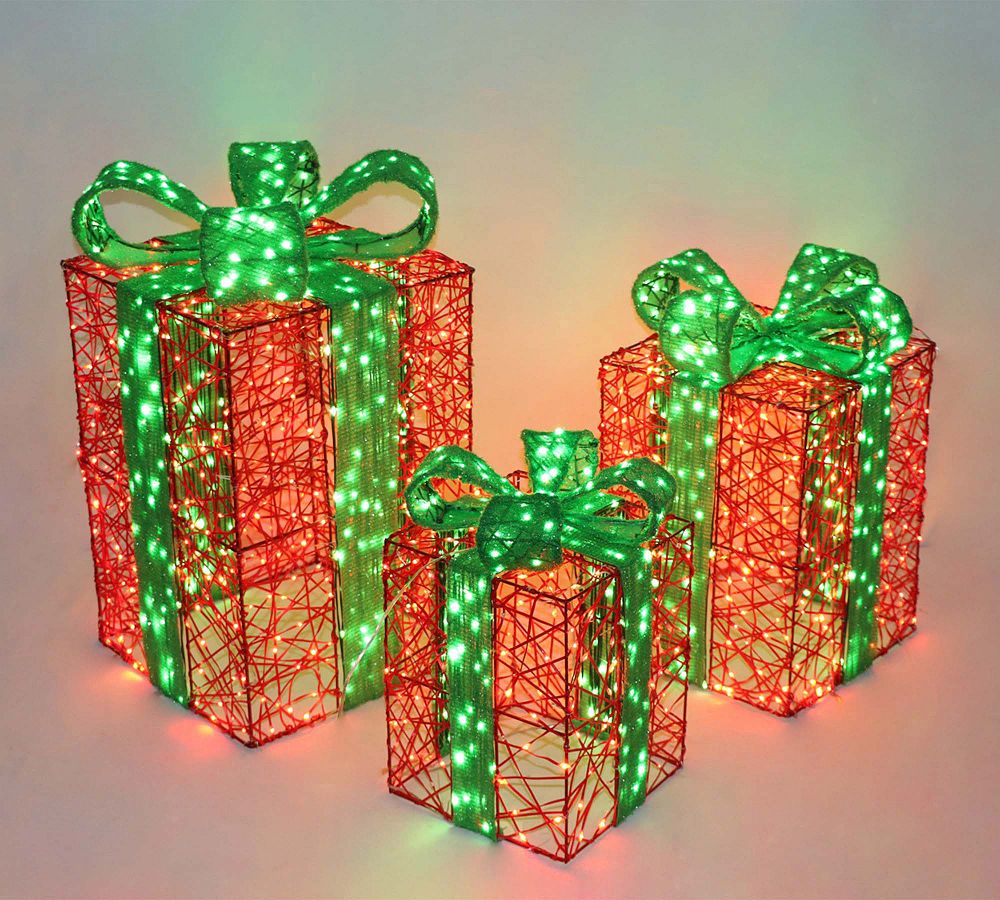 Lit Holiday Presents, Set Of 3