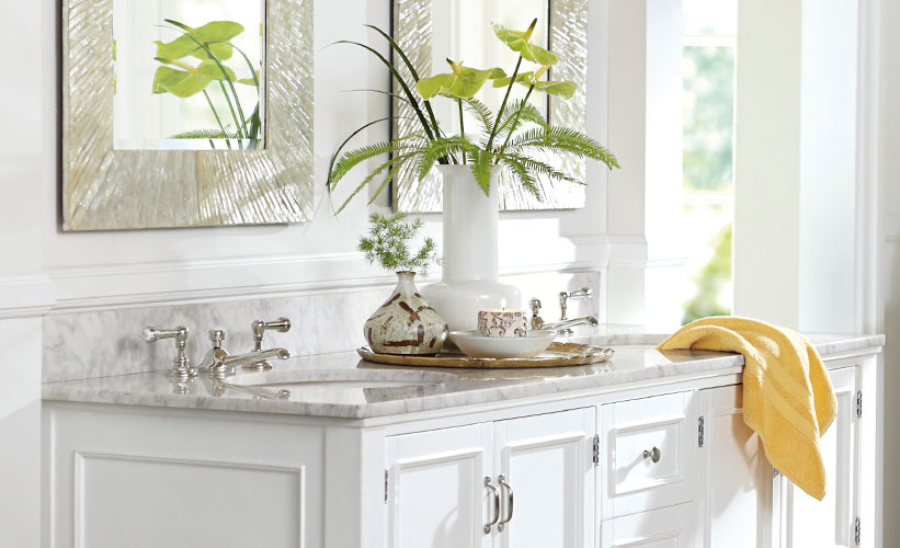 how to decorate a bathroom sink | pottery barn