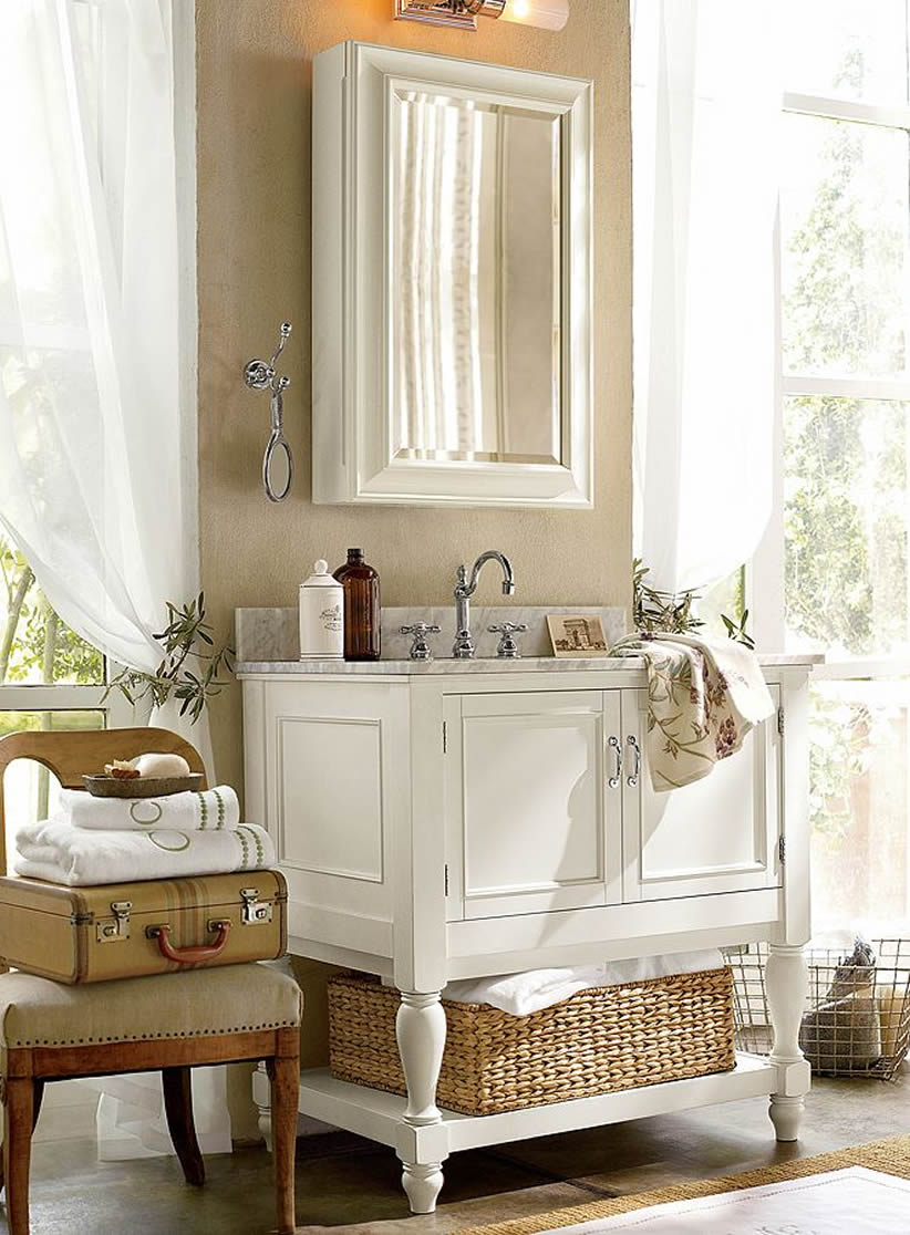 How to Furnish a Small Bathroom  Pottery  Barn 
