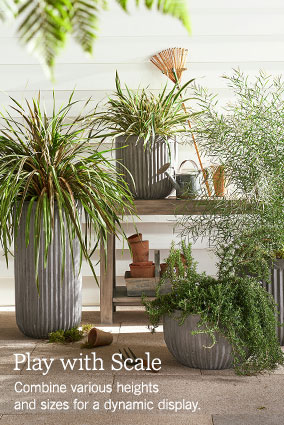 Outdoor Planters Patio Plant Pots Pottery Barn Play With Scale