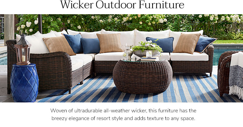 wicker furniture & wicker patio furniture sets | pottery barn