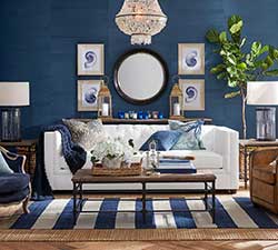 Bring a serene vibe to your space by layering shades of the season’s must-have hue.