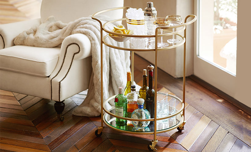 How To Set Up Your Bar Cart Pottery Barn How To Set Up Your Bar Cart Pottery Barn
